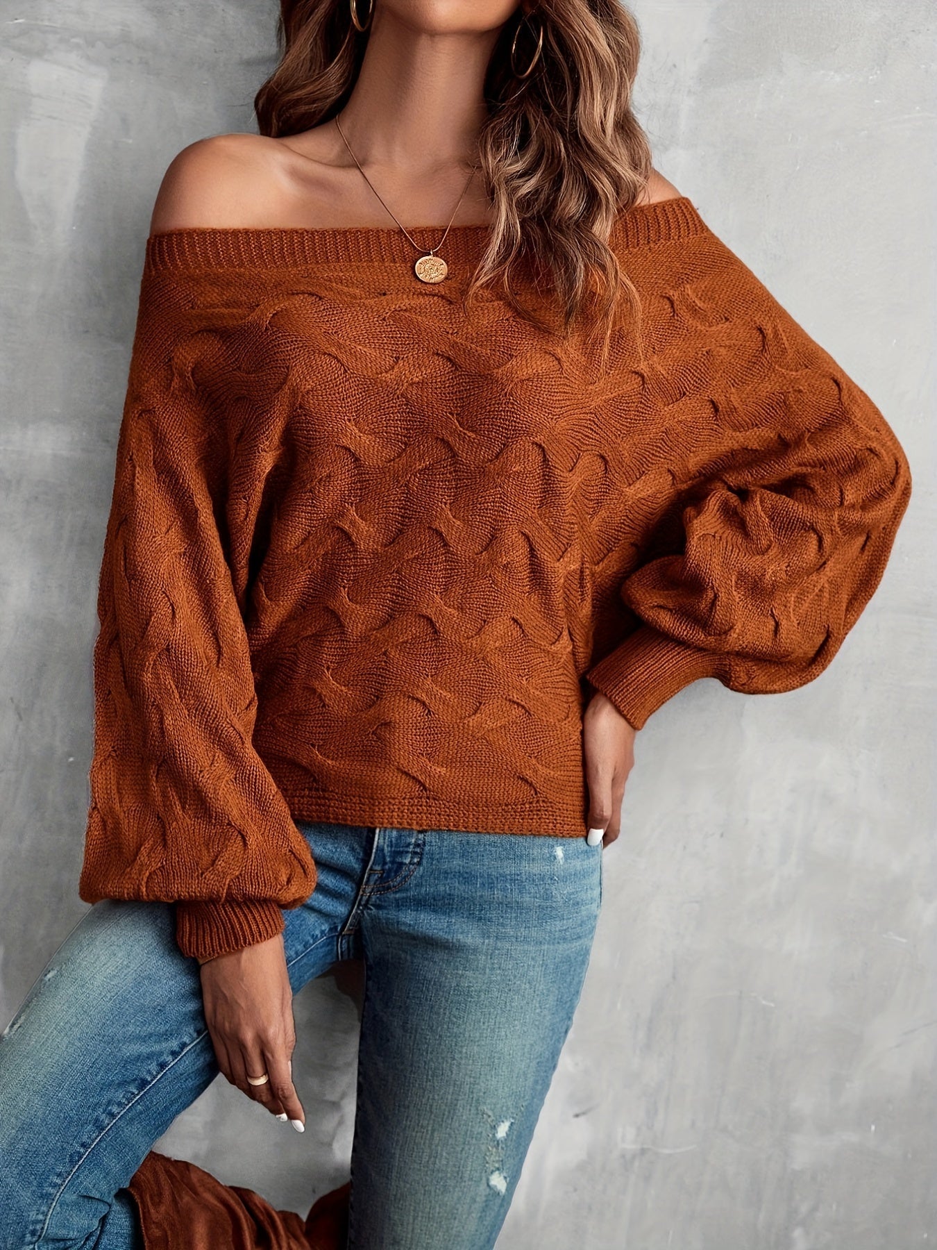 Olivetta - Off Shoulder Trui - Casual - Hoogwaardige Stof - Ideaal voor de winter