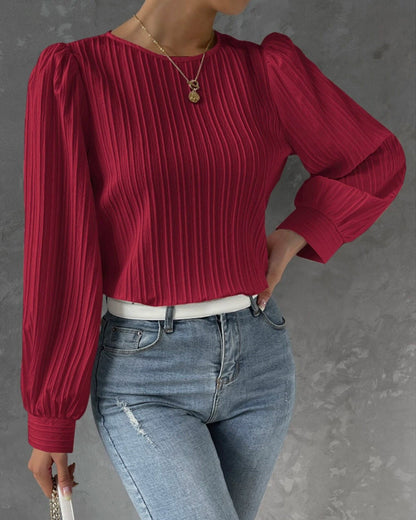 Sem - Ronde Hals Blouse - Elegant - Formele Stijl van hoge kwaliteit - Perfect voor casual dagen