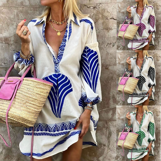 Madisyn - Losse Korte Jurk - Boho - Formele Stijl - Ideaal voor de zomer