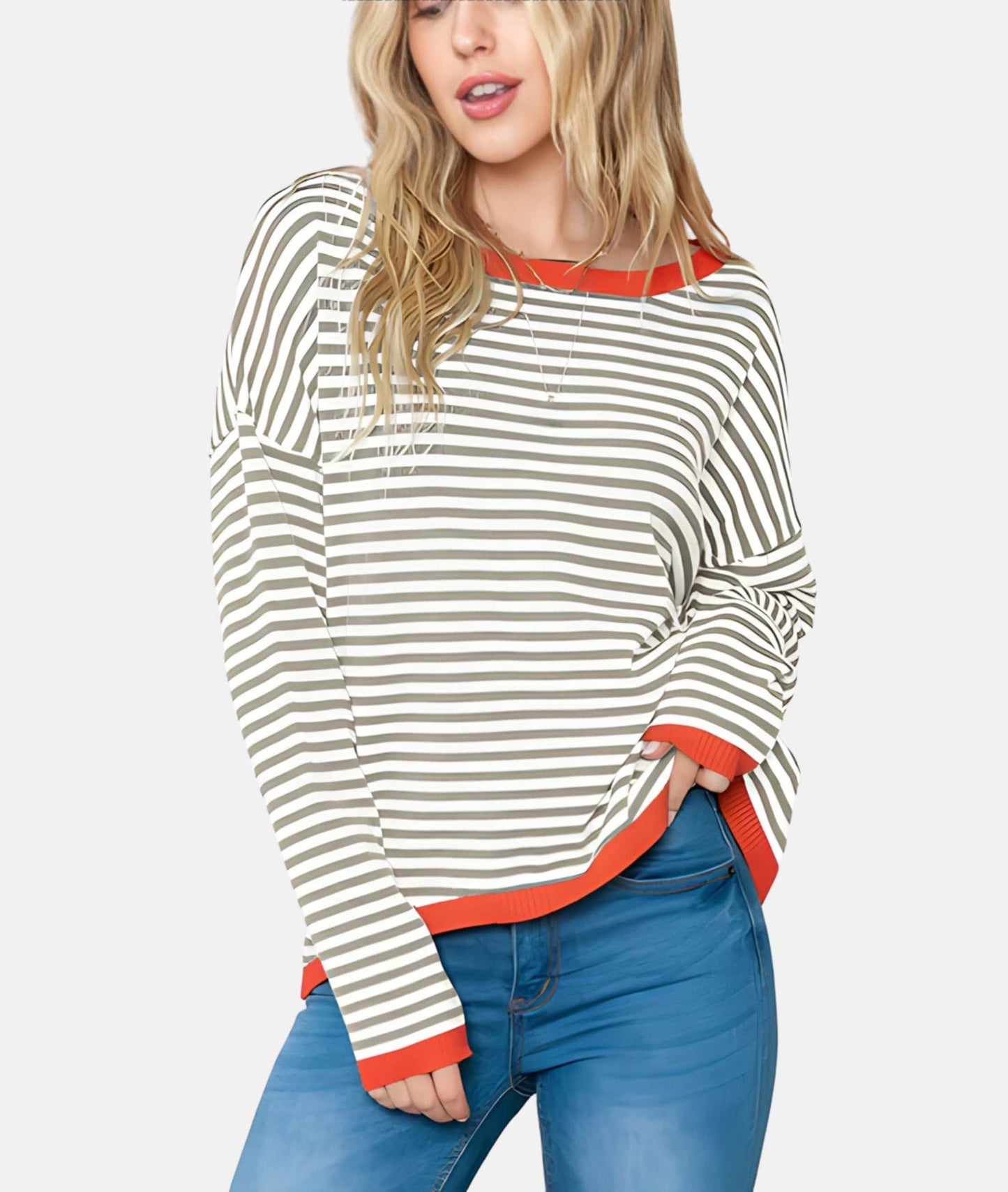 Anne - Gestreepte Dames Trui - Casual - Formele Stijl - Ideaal voor Herfst/Lente