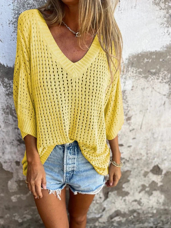 Noa - Gebreide Blouse - Casual - Licht Hoorwaardige kwaliteit  - Ideaal voor de zomer