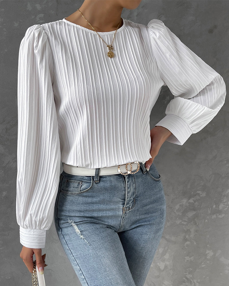 Sem - Ronde Hals Blouse - Elegant - Formele Stijl van hoge kwaliteit - Perfect voor casual dagen