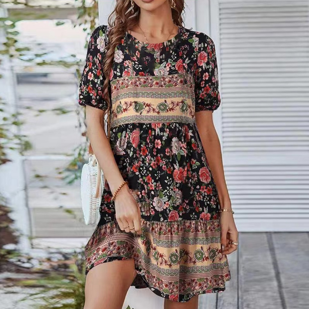 Cyndie - Korte Jurk - Boho - Licht Formele Stijl - Ideaal voor de zomer