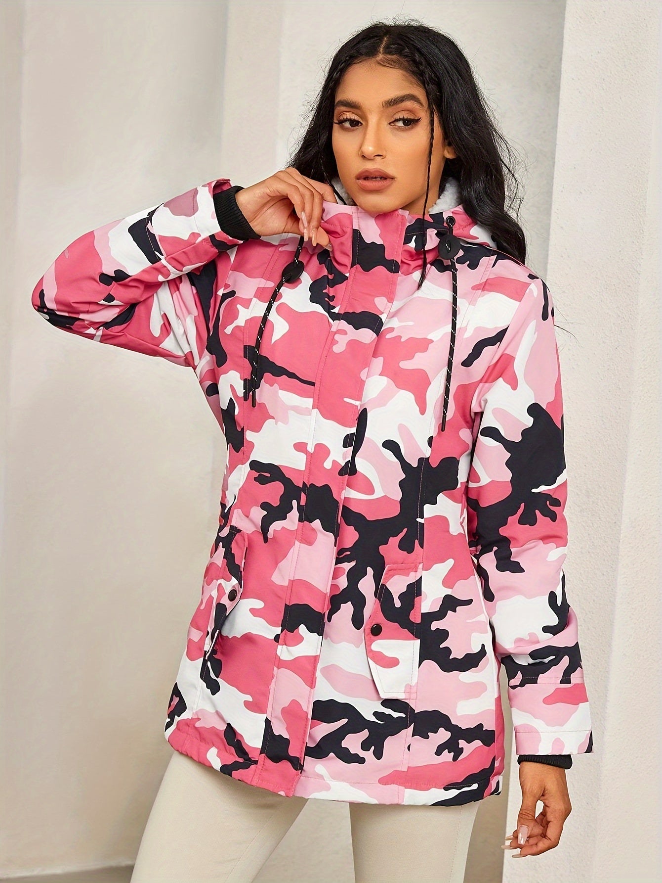 Roze, Zwart, Roze, Legergroen Camouflage