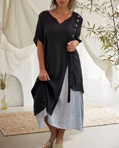 Cearra - Long Dress - Klassiek - High Quality Cotton - For Formal Occasions