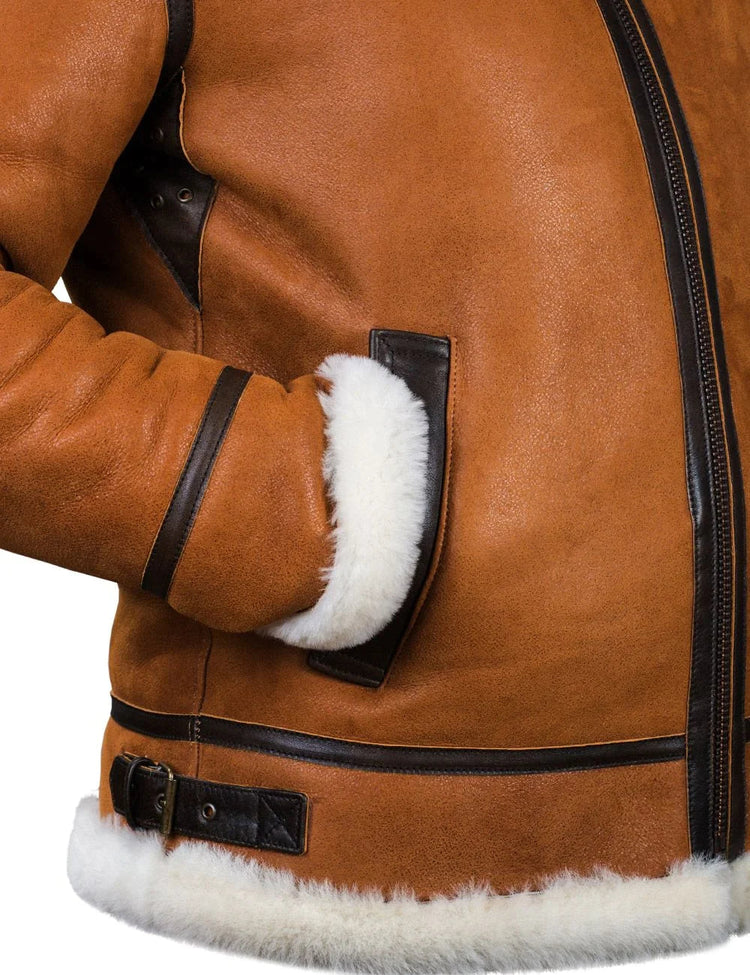 Warme Leren Winterjas met Fleece en Capuchon voor Heren | Perfect voor Buitenactiviteiten