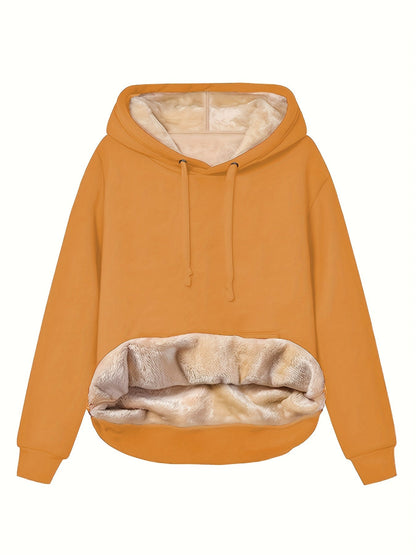 Casual Fleece-Voering Hoodie voor Dames | Perfect voor Herfst/Winter