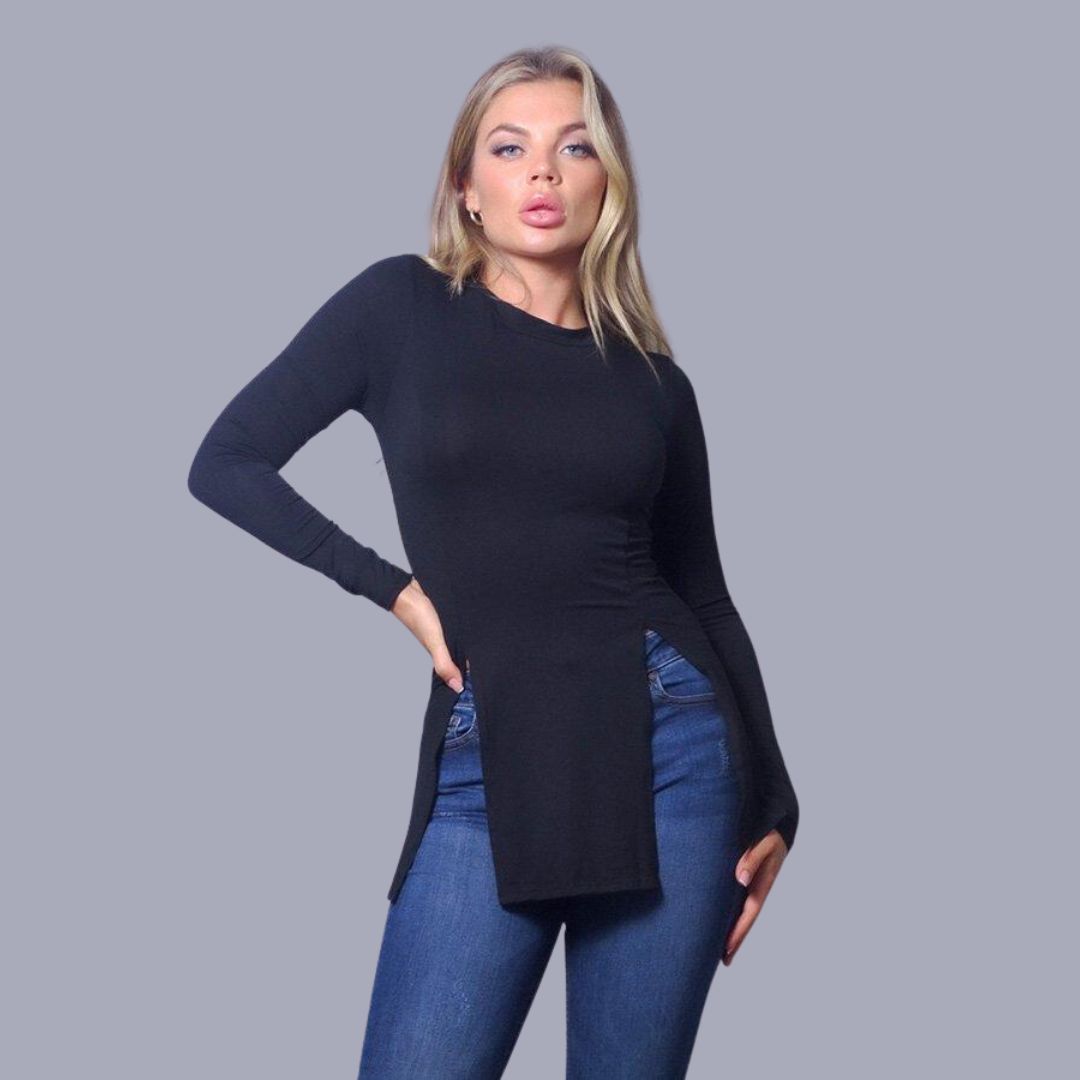 Serah - Blouse met dubbele split - Casual - Licht Hoorwaardige kwaliteit  - Ideaal voor de winter