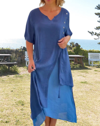 Cearra - Long Dress - Klassiek - High Quality Cotton - For Formal Occasions