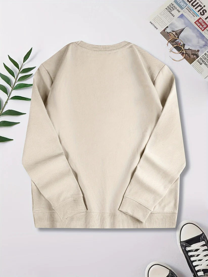 Casual Fashion Crew Neck Katoenen Pullover Sweatshirt voor Mannen | Perfect voor Casual Dagen