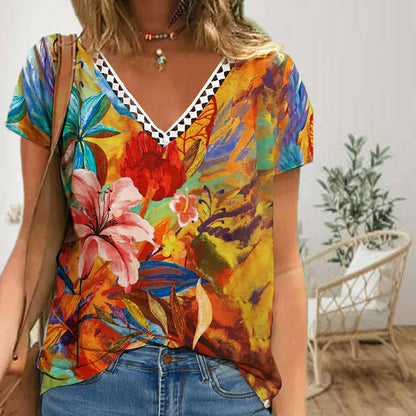 Joniqua - Bloemenblouse - Casual - Licht Hoorwaardige kwaliteit  - Voor dagelijks gebruik