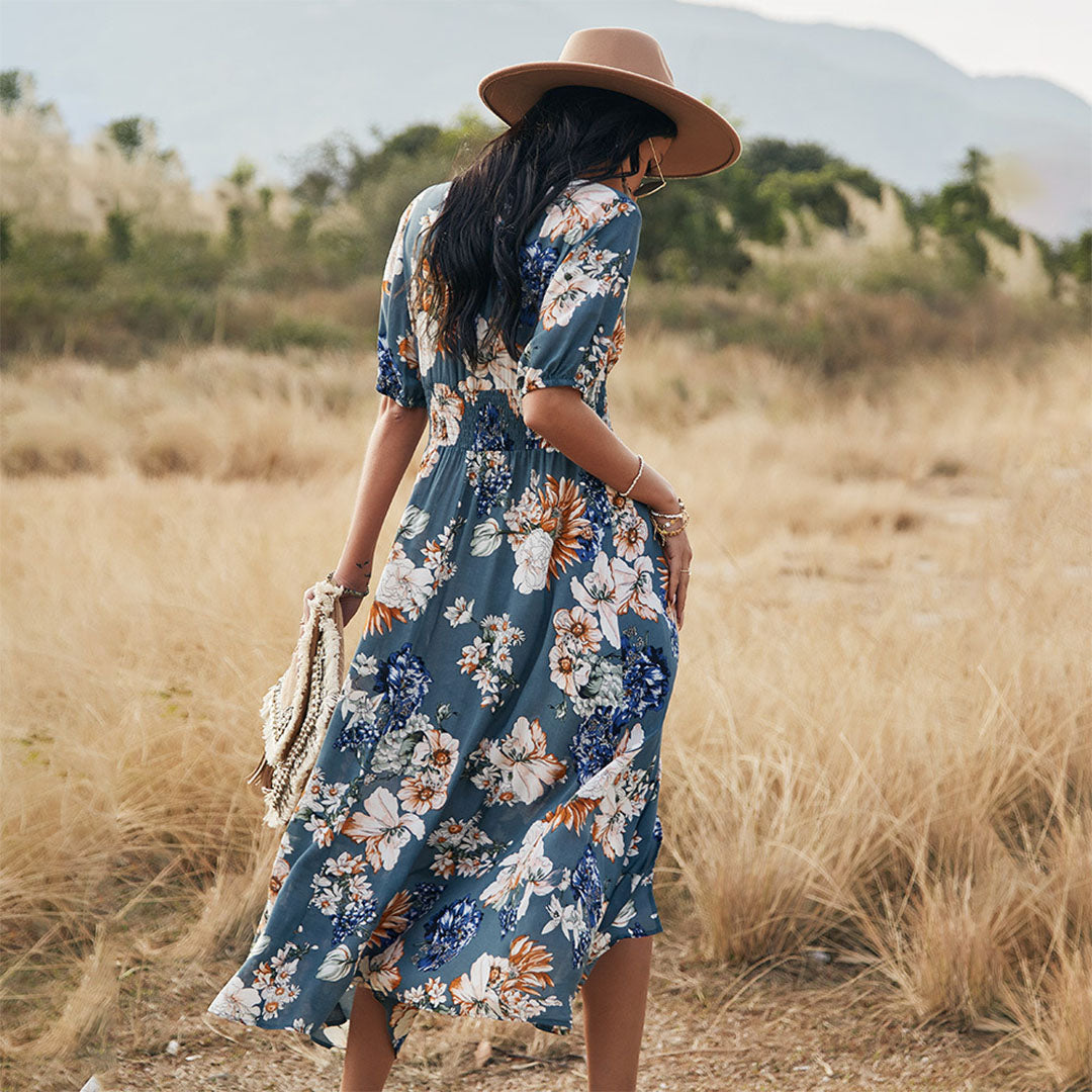 Mila - Maxi Jurk - Chique  - Formele Stijl van hoge kwaliteit - Ideaal voor de zomer