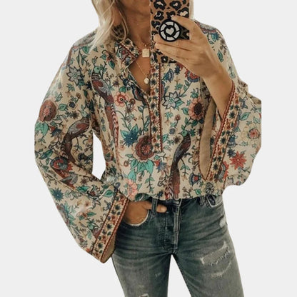 Allie - Stijlvolle Bloemen Blouse - Chic - Veelzijdig Ontwerp - Ideaal voor de Lente en Zomer