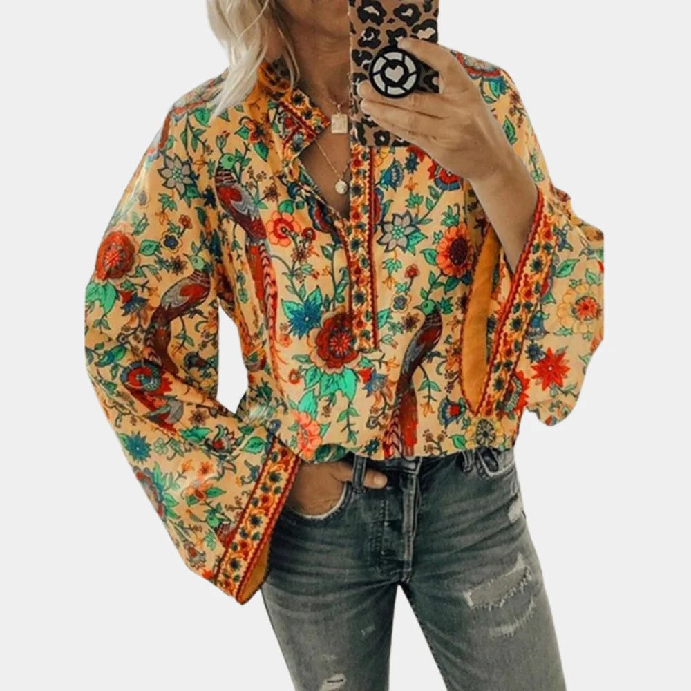 Allie - Stijlvolle Bloemen Blouse - Chic - Veelzijdig Ontwerp - Ideaal voor de Lente en Zomer