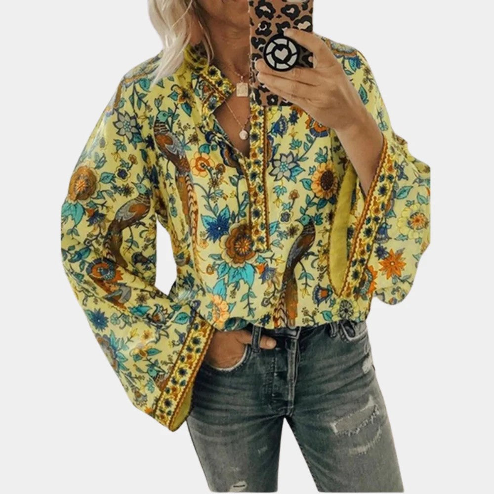 Allie - Stijlvolle Bloemen Blouse - Chic - Veelzijdig Ontwerp - Ideaal voor de Lente en Zomer