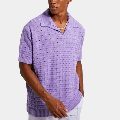 Leonard - Gebreid poloshirt - Elegant - Hoge kwaliteit Hoorwaardige kwaliteit  - Ideaal voor de zomer