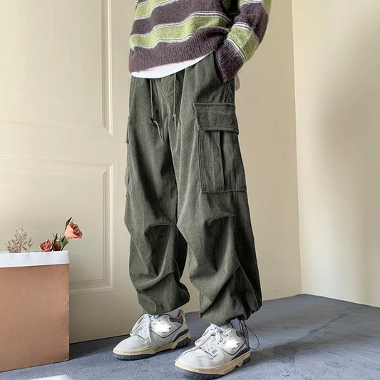 Baggy Corduroy Cargo Broek voor Heren | Perfect voor Casual Dagen