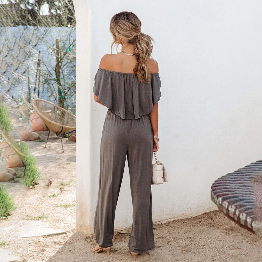 Dawn - Off-shoulder Jumpsuit - Elegant - Hoogwaardige Formele Stijl - Voor Alle Gelegenheden