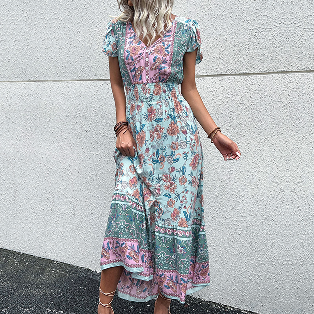 Cora - Maxi Jurk - Boho - Formele Stijl van hoge kwaliteit - Ideaal voor Zomer