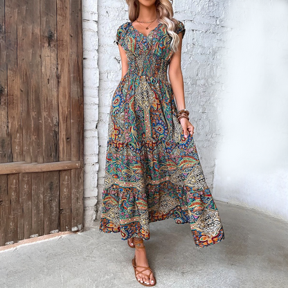 Roanna - Maxi Jurk - Boho - Formele Stijl van hoge kwaliteit - Ideaal voor de Zomer