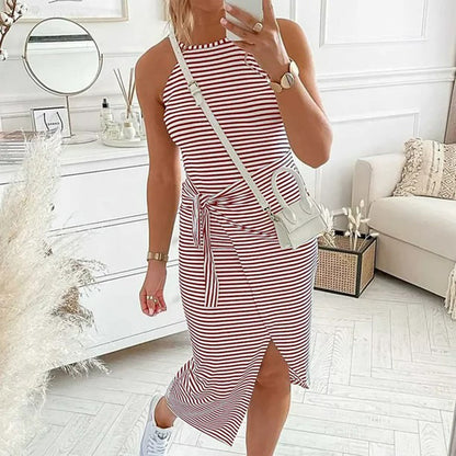 Tanya - Gestreepte-mini-jurk - Casual - Licht Hoorwaardige kwaliteit  - Ideaal voor de zomer