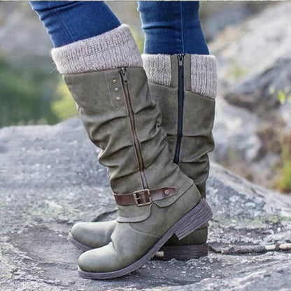 Casual Knie Hoge Vegan Leer Winter Laarzen voor Dames | Perfect voor Casual Dagen