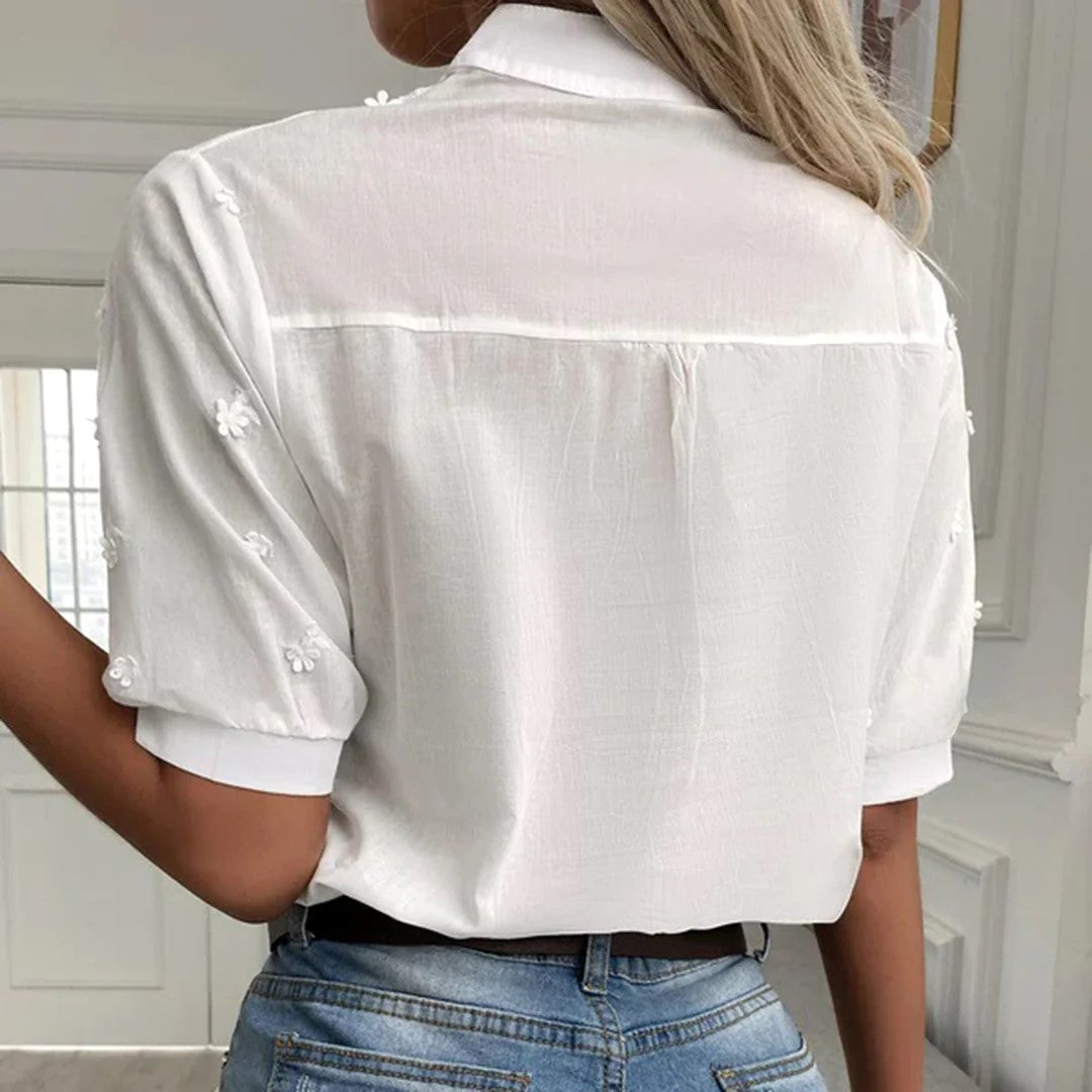 Reina - Witte Modieuze Blouse - Voor Vrouwen | Luxueuze Look