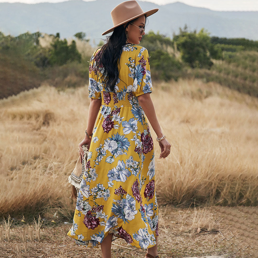 Mila - Maxi Jurk - Chique  - Formele Stijl van hoge kwaliteit - Ideaal voor de zomer