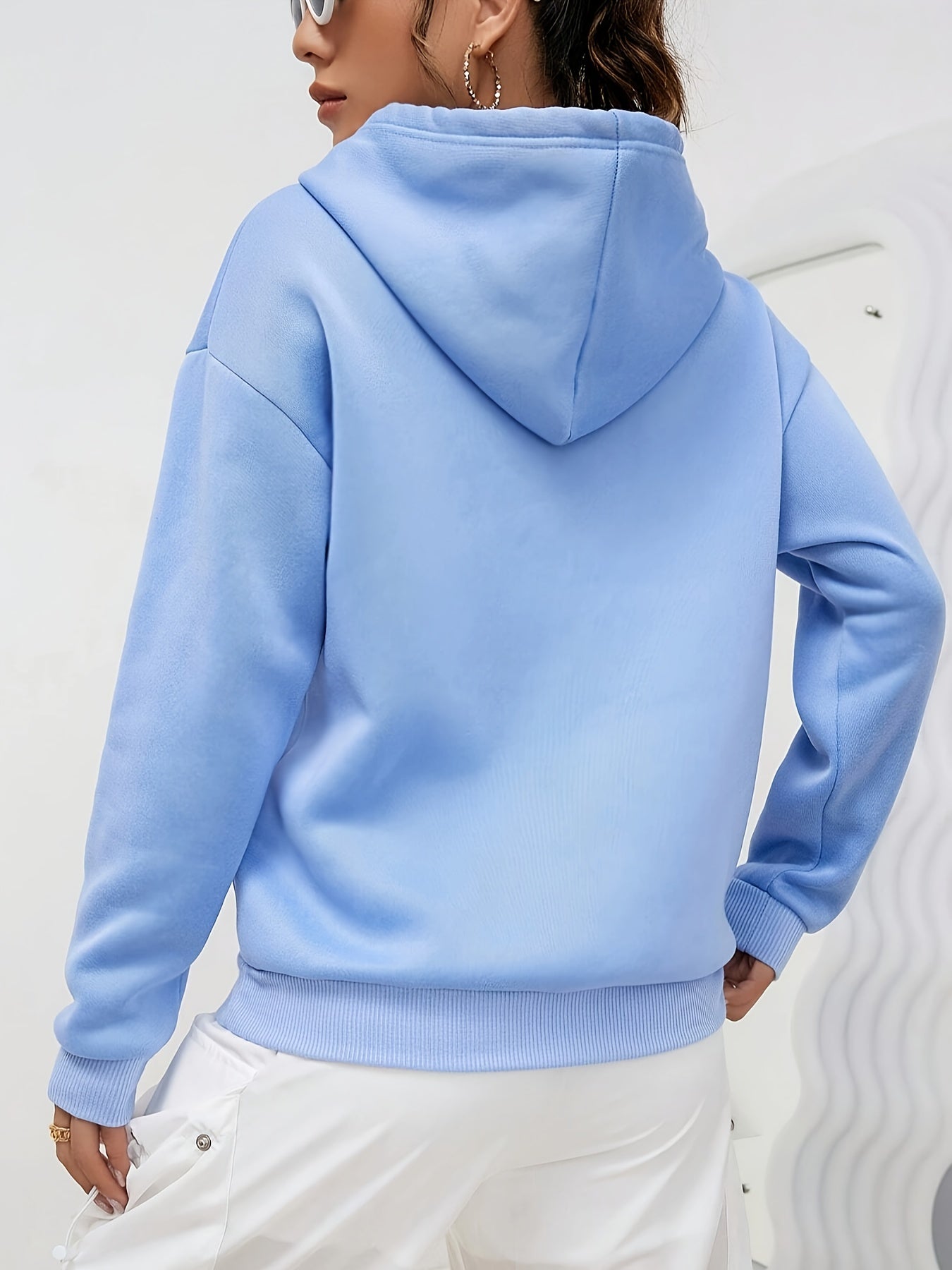 Casual Oversized Hoodie met Hart Bedrukking op de Borst en Pocket voor Dames | Perfect voor de Herfst/Winter