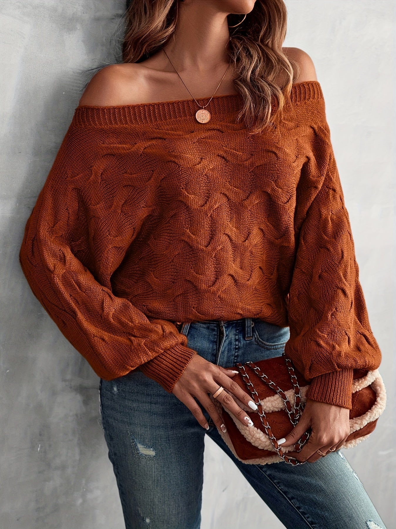 Olivetta - Off Shoulder Trui - Casual - Hoogwaardige Stof - Ideaal voor de winter