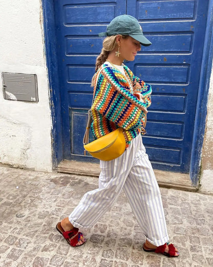 Margaret - Kleurrijke trui - Chic - Hoge kwaliteit stof - Perfect voor casual dagen