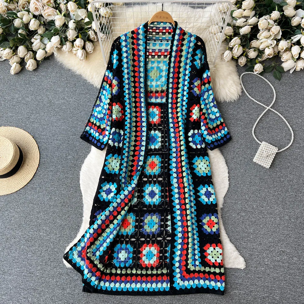 Nevaeh - Gebreid lang vest - Boho - Formele Stijl - Ideaal voor de Lente