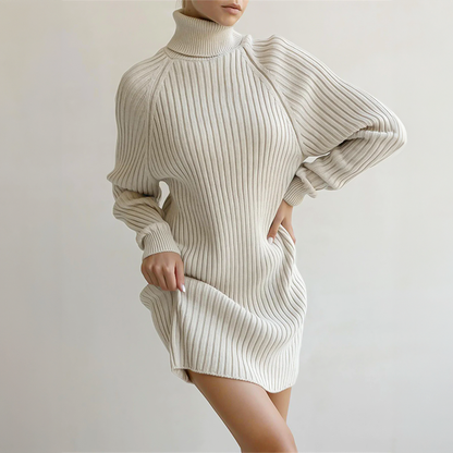 Amalia - Chevron Sweater Dress - Chic - Hoogwaardig Formele Stijl - Ideaal voor de Herfst