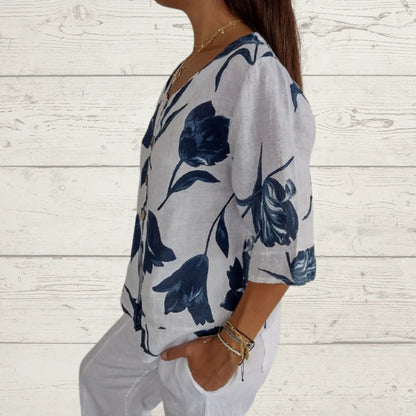 Noe - V-hals-blouse - Casual - Licht Hoorwaardige kwaliteit  - Perfect voor casual dagen