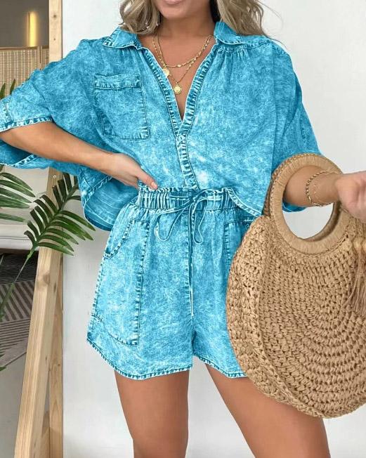 Imogen - Top- en shortset - Chic - Licht Formele Stijl - Ideaal voor de zomer