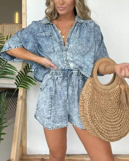 Imogen - Top- en shortset - Chic - Licht Formele Stijl - Ideaal voor de zomer