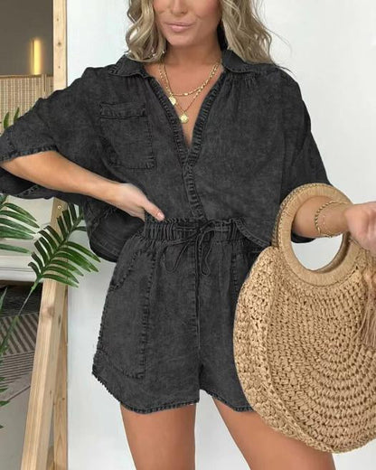 Imogen - Top- en shortset - Chic - Licht Formele Stijl - Ideaal voor de zomer