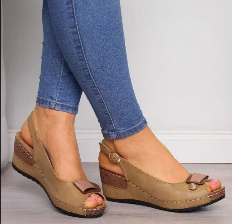 Cersei - Wedge Sandalen - Chic - Leder - Perfect voor casual dagen